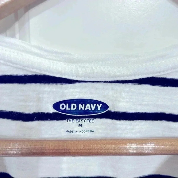 EUC barely worn White and black stripe easy tee, size M. Cotton/Modal bl… - Picture 2 of 5